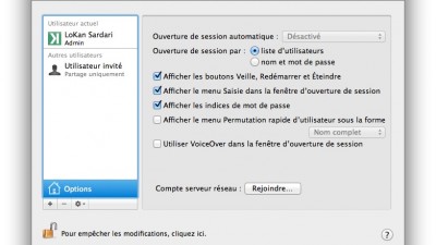 Activer le drapeau de langue pour FileVault 2